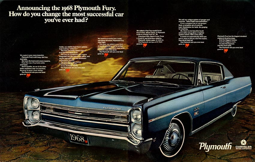 1968 Plymouth Auto Advertising